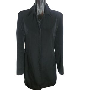 Anne Klein Black Mid Length Trench Coat M